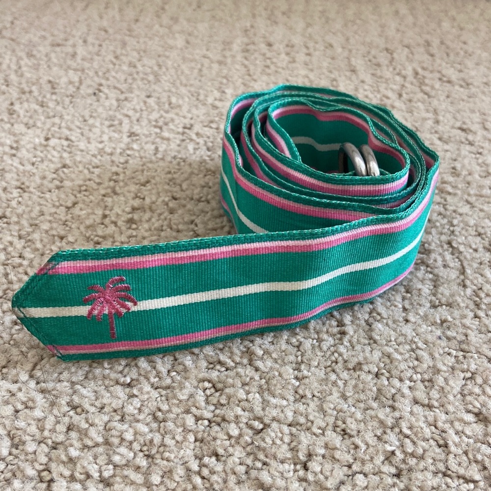 Lilly Pulitzer Pink & Green Stripe Belt